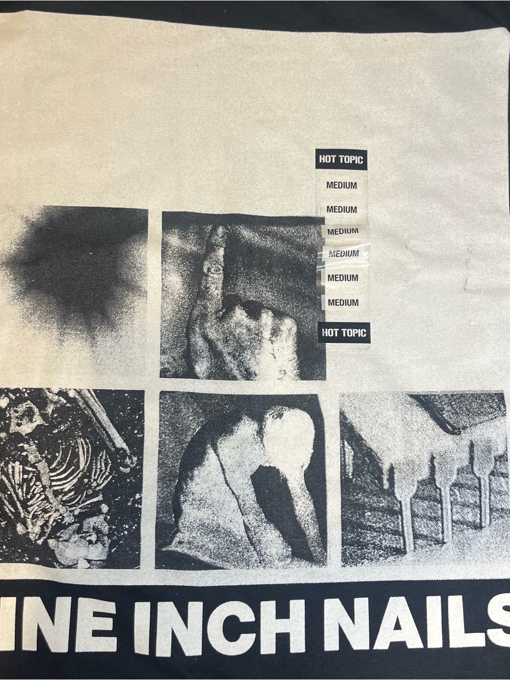 Nine Inch Nails NIN Black & White Photo Collage Graphic Band Tee Med. NWT - Picture 7 of 7